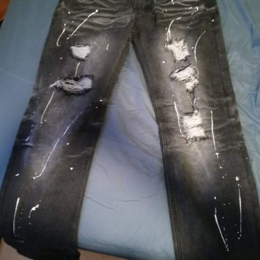 Black fashionable men's jeans size 36/32